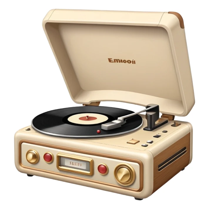 record player, white and beige  sticker