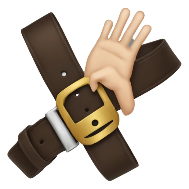 belt with a hand out sticker