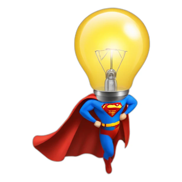 bulb with superman cape sticker