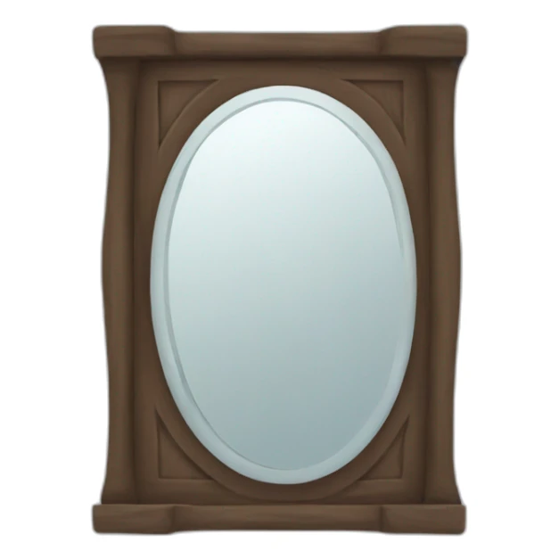 A mirror with a reflection sticker