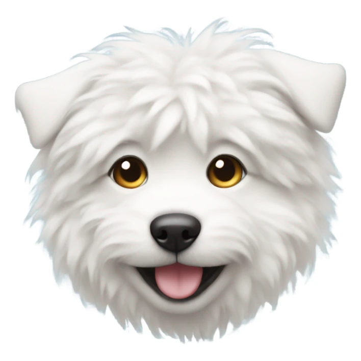White fluffy puppy sticker
