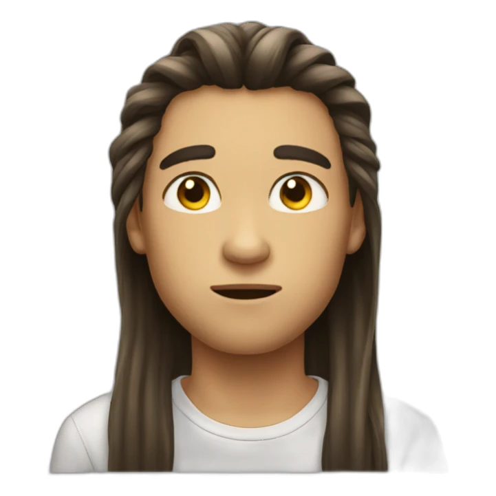 Long hair boy attitude  sticker