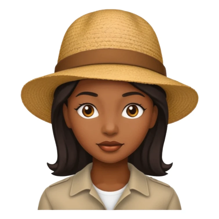 black woman wearing hat sticker