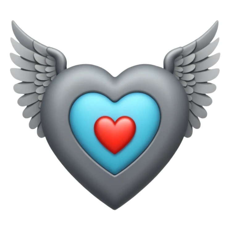 grisgray heart with wings sticker