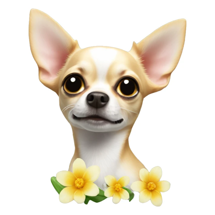 chihuahua flower sticker