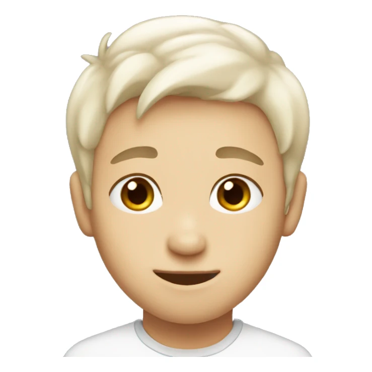 cute white ethnity boy face sticker