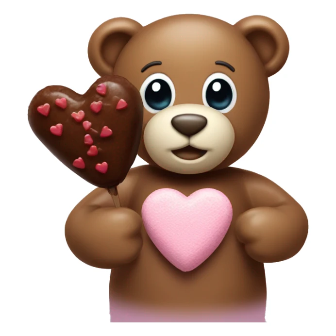 Teddy mit Pralinenschatel Herz in der hand sticker