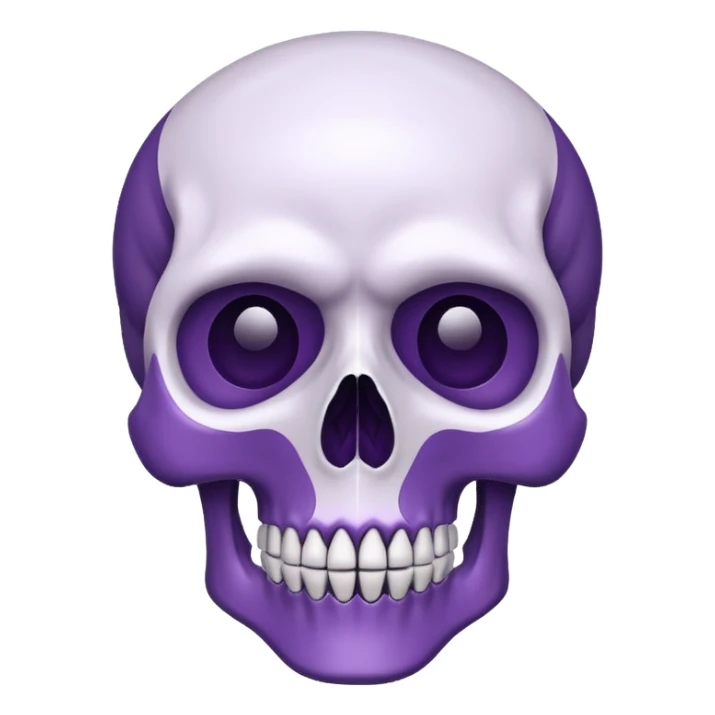 Purple and White Skull sticker