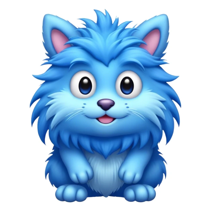 Blue furry sticker