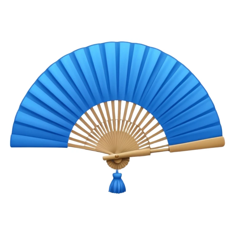 blue folding fan sticker