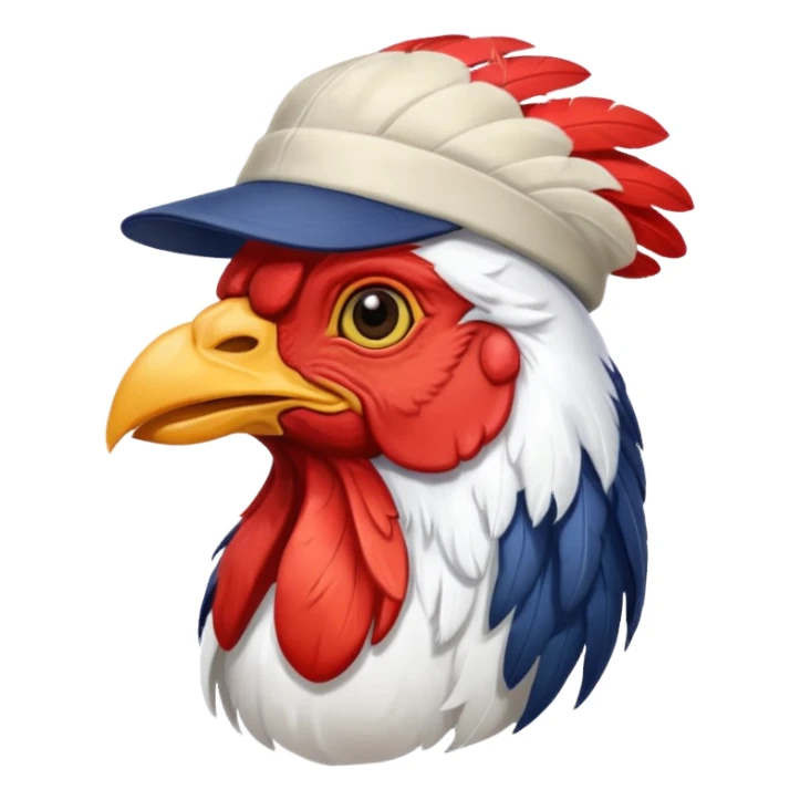 rooster with baseball hat sticker
