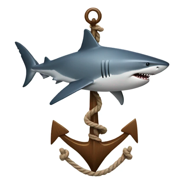 Shark Surfing an anchor sticker