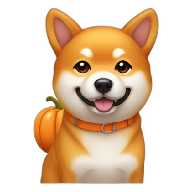 Shiba under pumpkin sticker