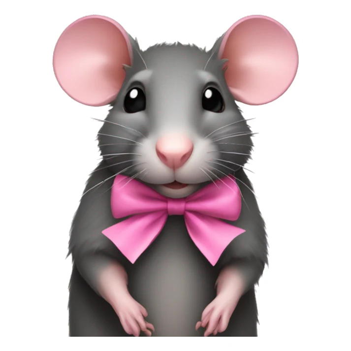 rat with a pink bow sticker