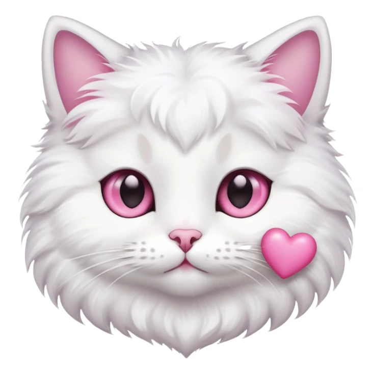 cat with pink heart  sticker
