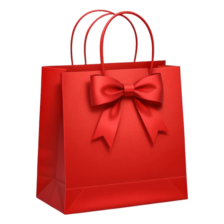 red christmas gift bag sticker