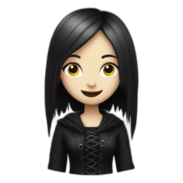 A gothic girl with smile sticker