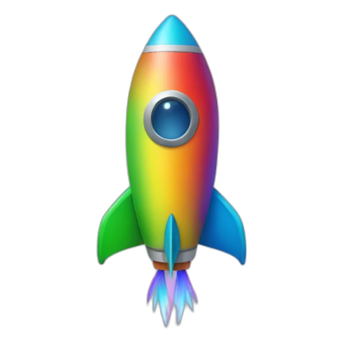 Rainbow rocket sticker