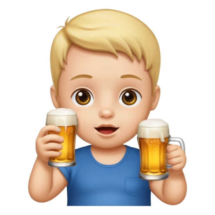 Baby drinking a beer sticker