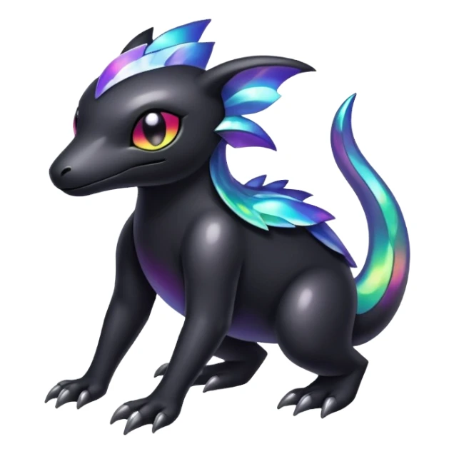  Iridescent black dark fakemon-creature  sticker