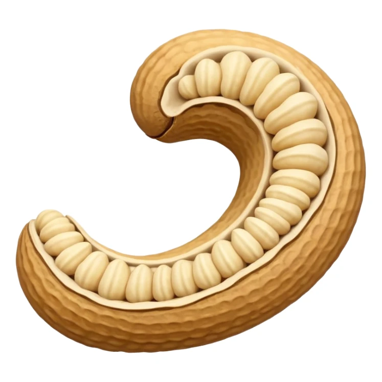 a curve peanut in rough beige textured shells sticker