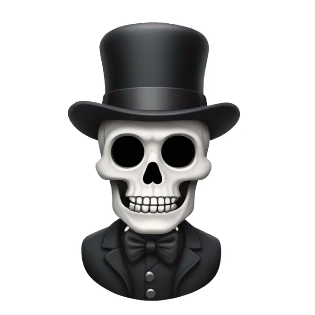 skeleton with bowler hat sticker