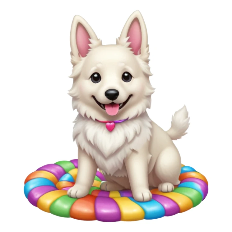 White belgian Shepard Dancing in Candyland sticker