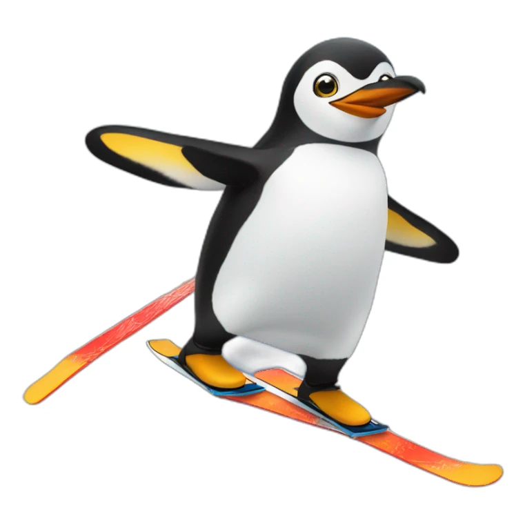 Pinguin skijumper sticker