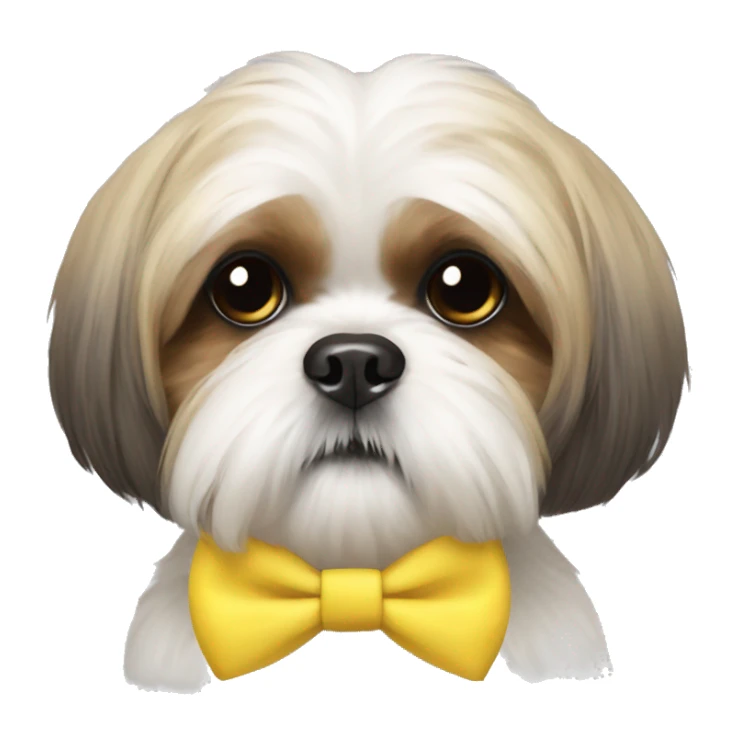 Shih tzu wearing yellow bow sticker