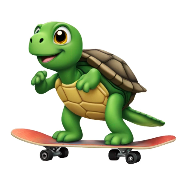 Turtle on skateboard  sticker
