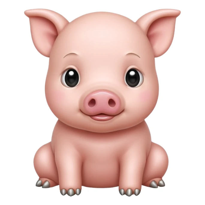 white baby pig sticker