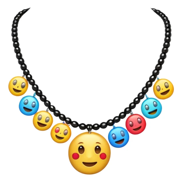 multicolored necklace, 3d emogis sticker