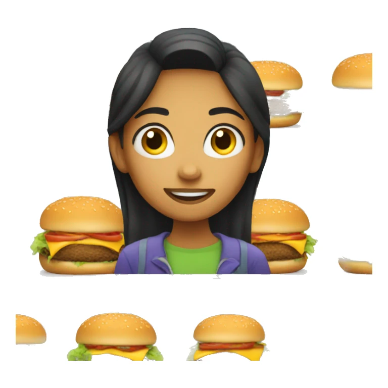 Girl eat burger sticker