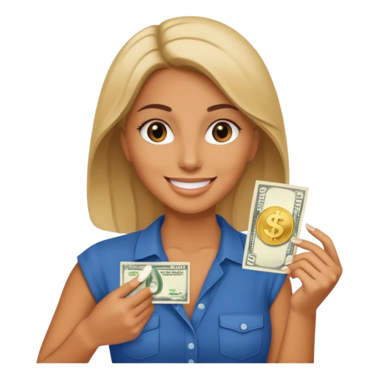 Woman On A dolar sticker