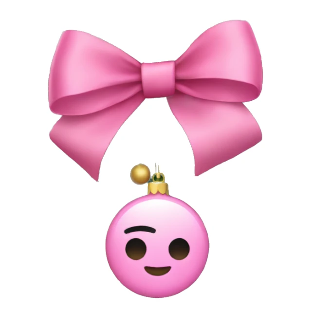 Pink bows on a Christmas tree sticker