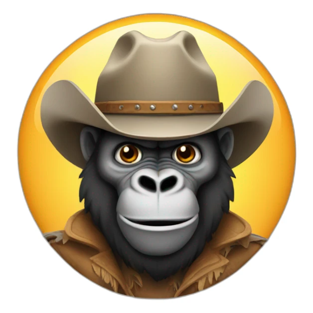 cowboy gorilla sticker