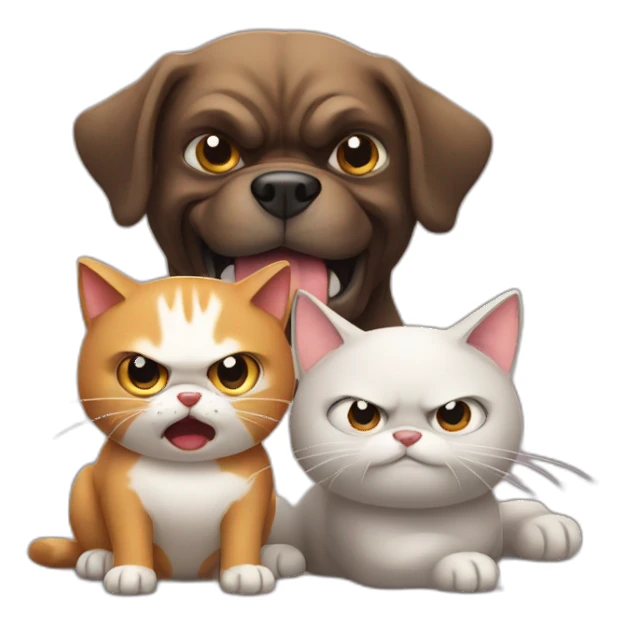 Super angry dog and cat sticker