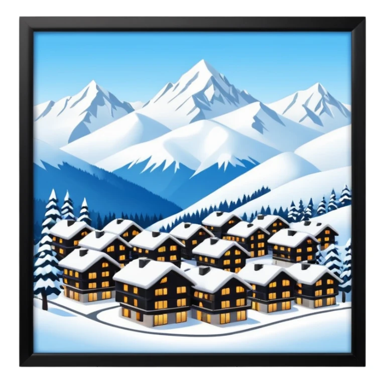 luxus ski resort sticker