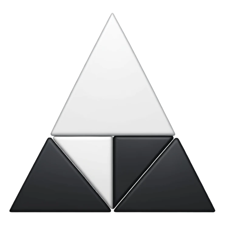 2D triangle with squares stacking up inside to demonstrate a social herarchy (all black and white) sticker