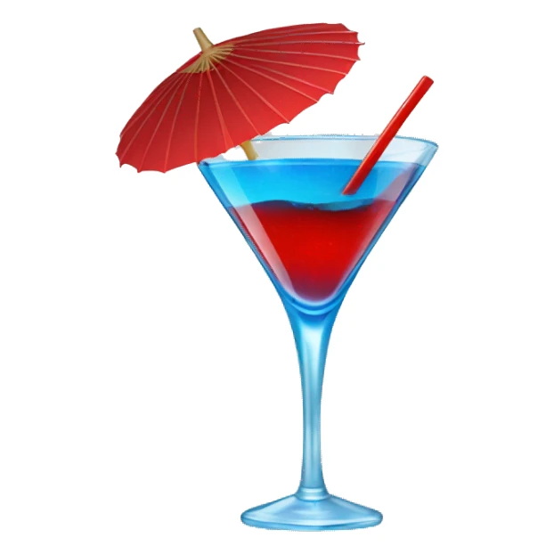 Blue Cocktail drink with a red mini-parasol sticker
