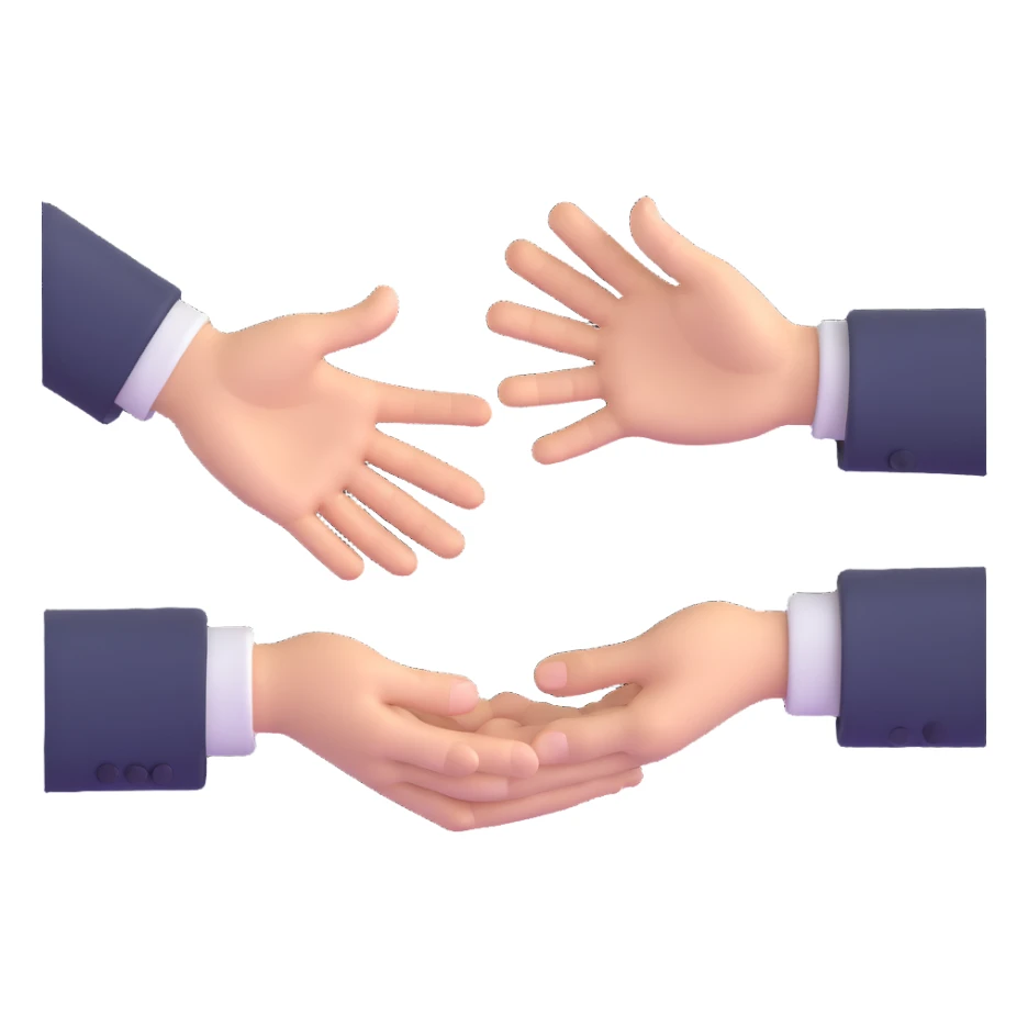 hands shaking floating in mid air sticker