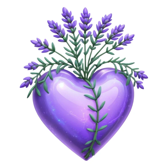 create a holographic lavender plant that wraps around a lavender colored heart sticker