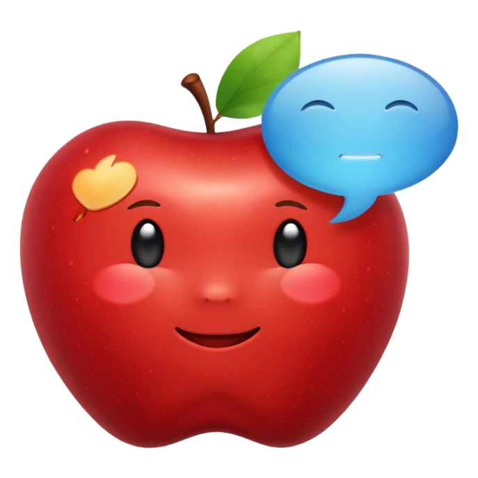 smiling apple with speech bubble saying 25% air sticker