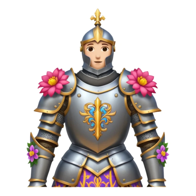 Knight in flowers sticker
