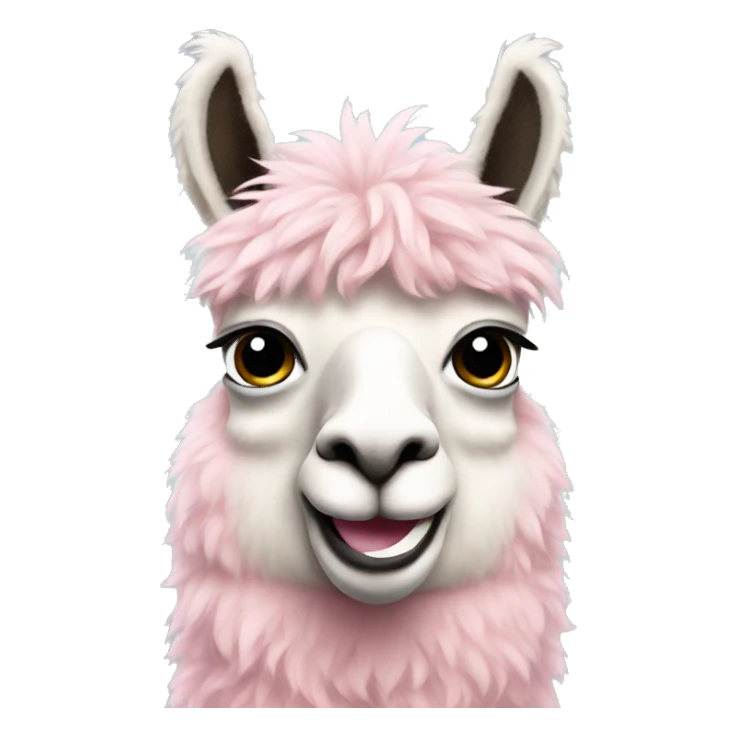 Pastel pink fluffy llama  sticker