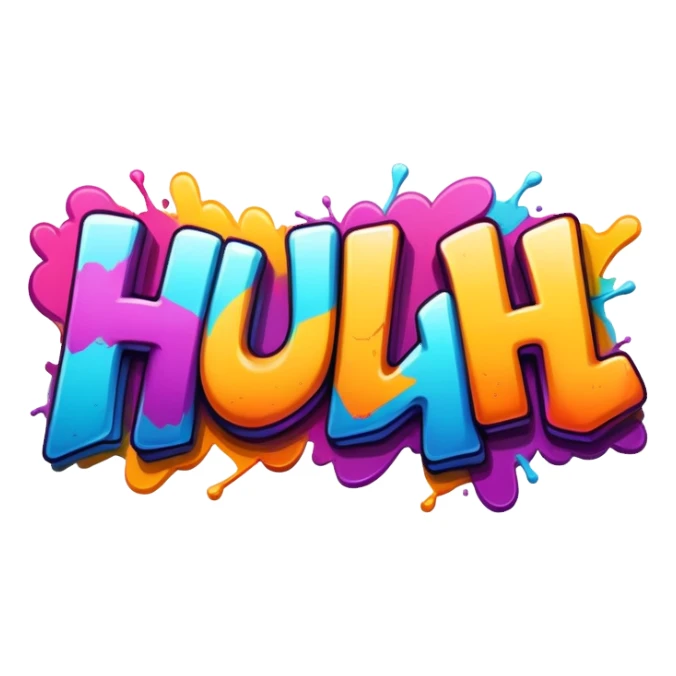 Graffiti the word Huh sticker