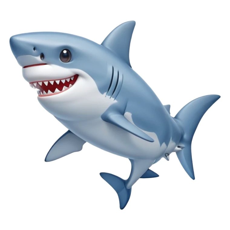 Smiling shark with blue kicks sticker