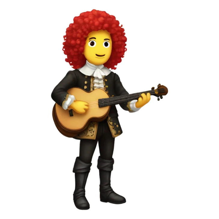 Vivaldi standing Baroque Red wig old chibi banjo sticker