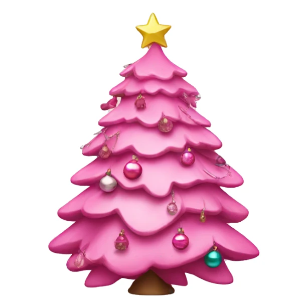 Pink decorated Christmas tree sticker