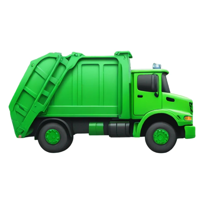 Long neon green Garbage truck  sticker